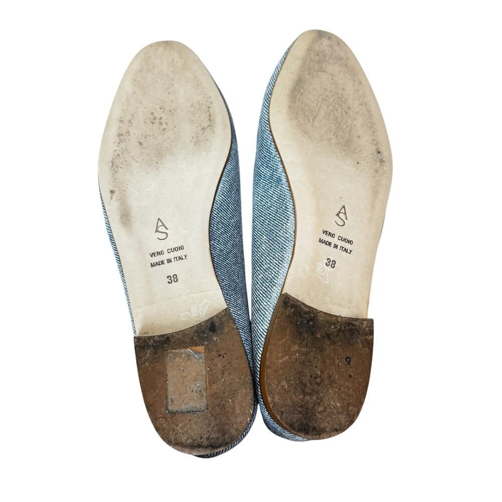 A.SOLIANI Como - Jeans Almond Toe Ballerina Flats - Picture 3 of 8